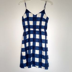 Gap Blue Checkered Dress with Adjustable Straps